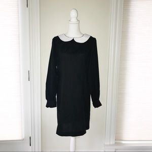 Black Shift Dress with White Peter Pan Collar